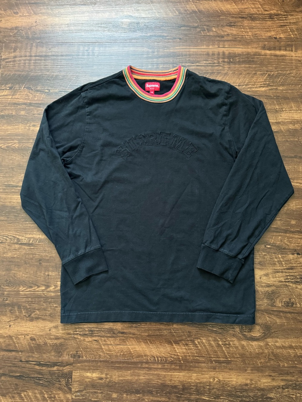 Supreme Multicolor Striped Rib Men’s Long Sleeve Shirt | 100% Cotton
